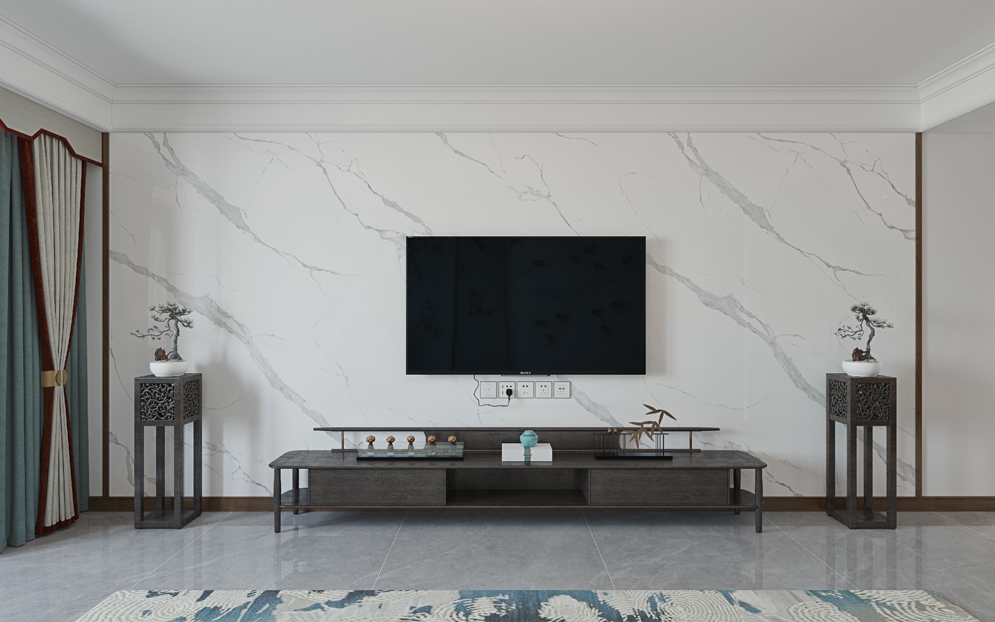 12S127907A-1-2-3_卡拉拉白3面_左右無限連紋_效果圖