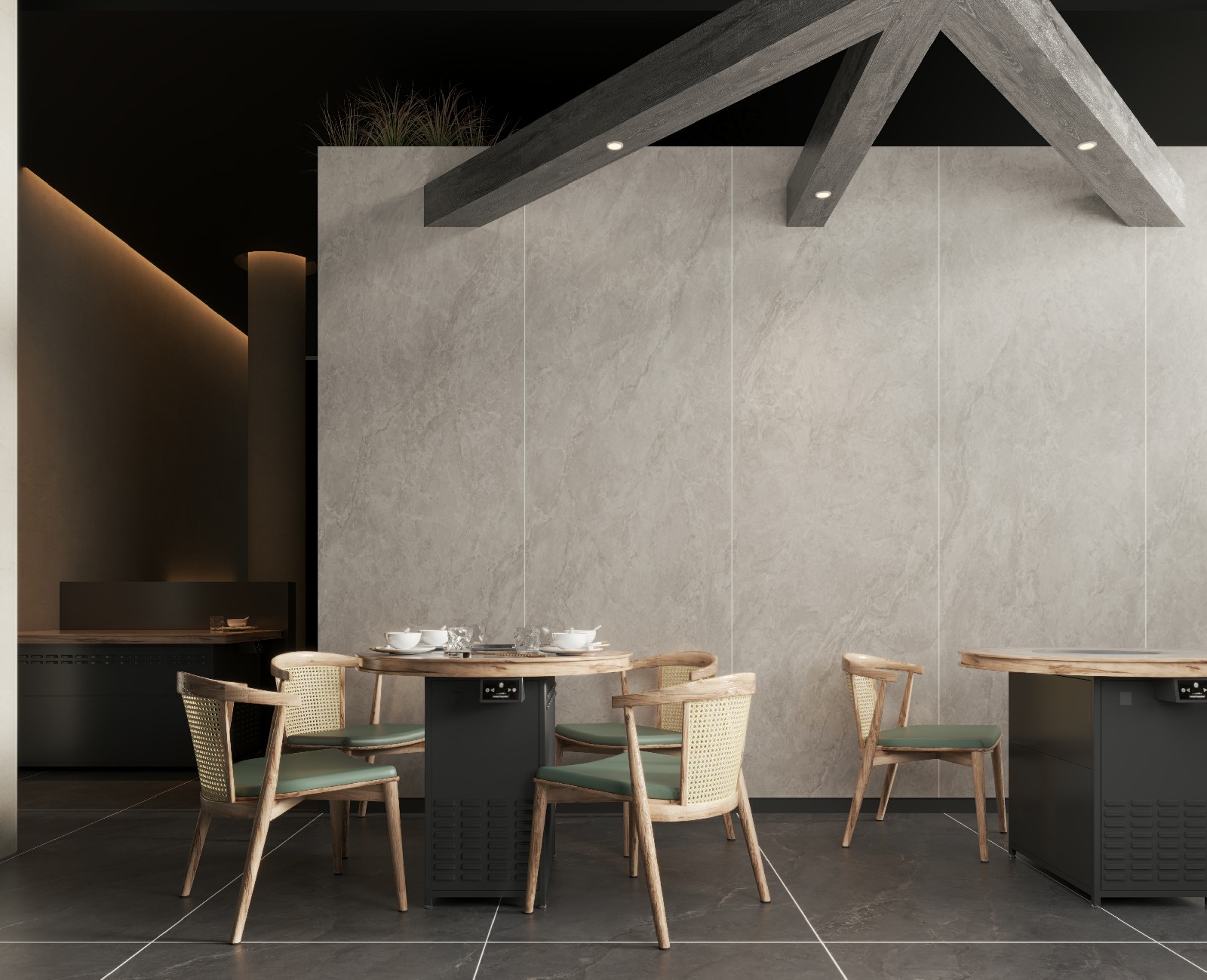 9P926218A-摩爾咖-4面任意上下左右無限連紋_餐廳護墻板_波