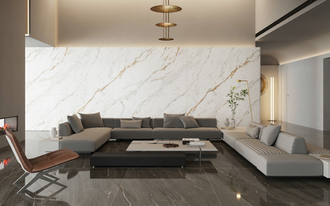 9Y1227LT308A-1-2-3卡拉拉金-3面左右無(wú)限連紋_波