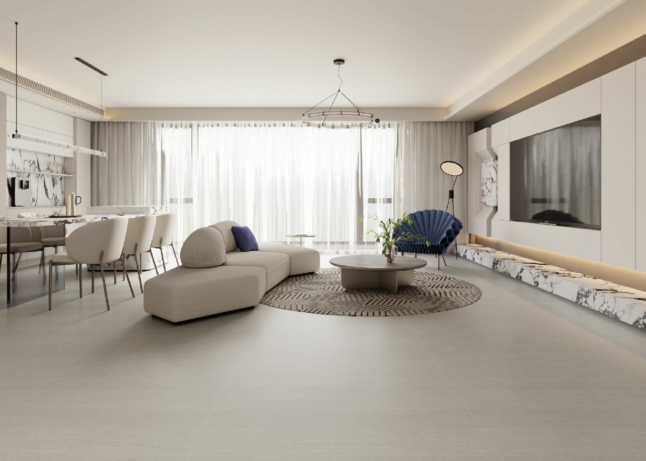 9YG1227-115-蒂沃利米白洞石（橫紋）-2面混鋪1