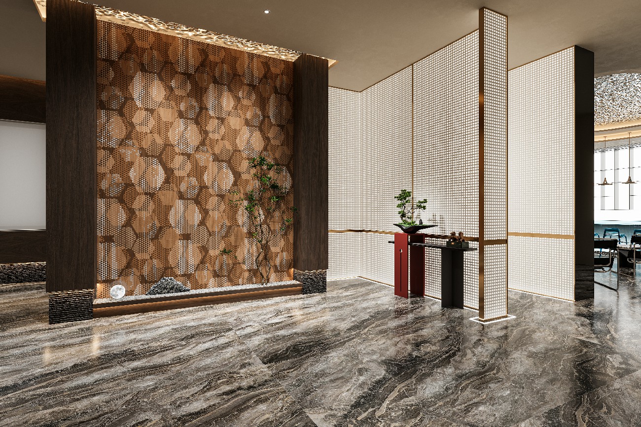 9GD927-442木與石拼花3-1面上下左右無限連紋-波