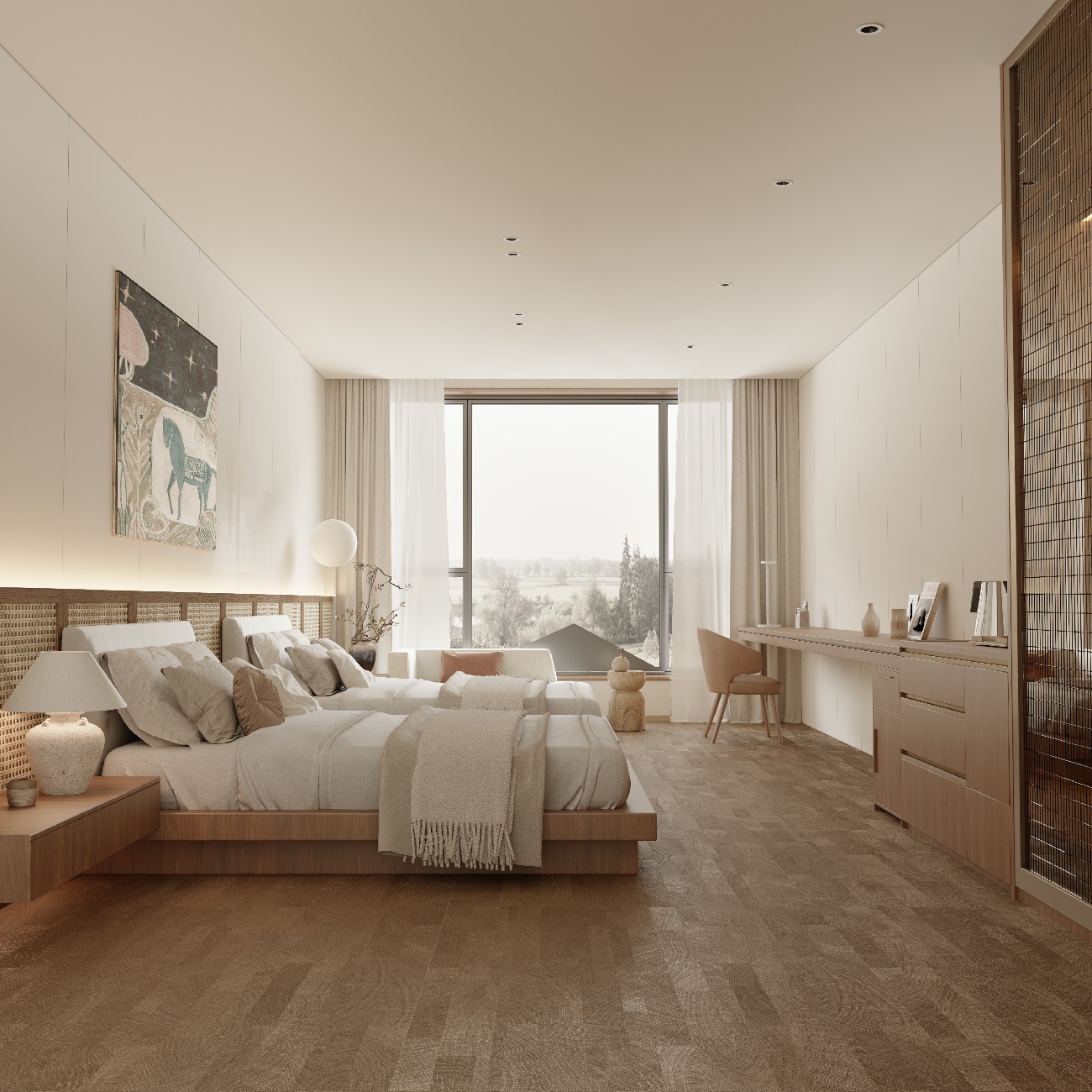 185C工字柚木-實(shí)木色-2面混鋪-t