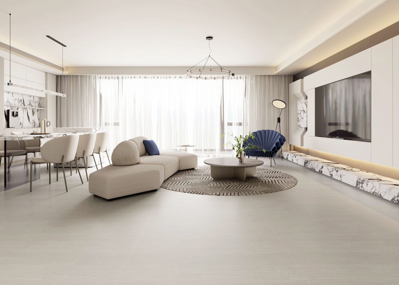 9GD826-411-蒂沃利米白洞石（橫紋）-3面混鋪-t