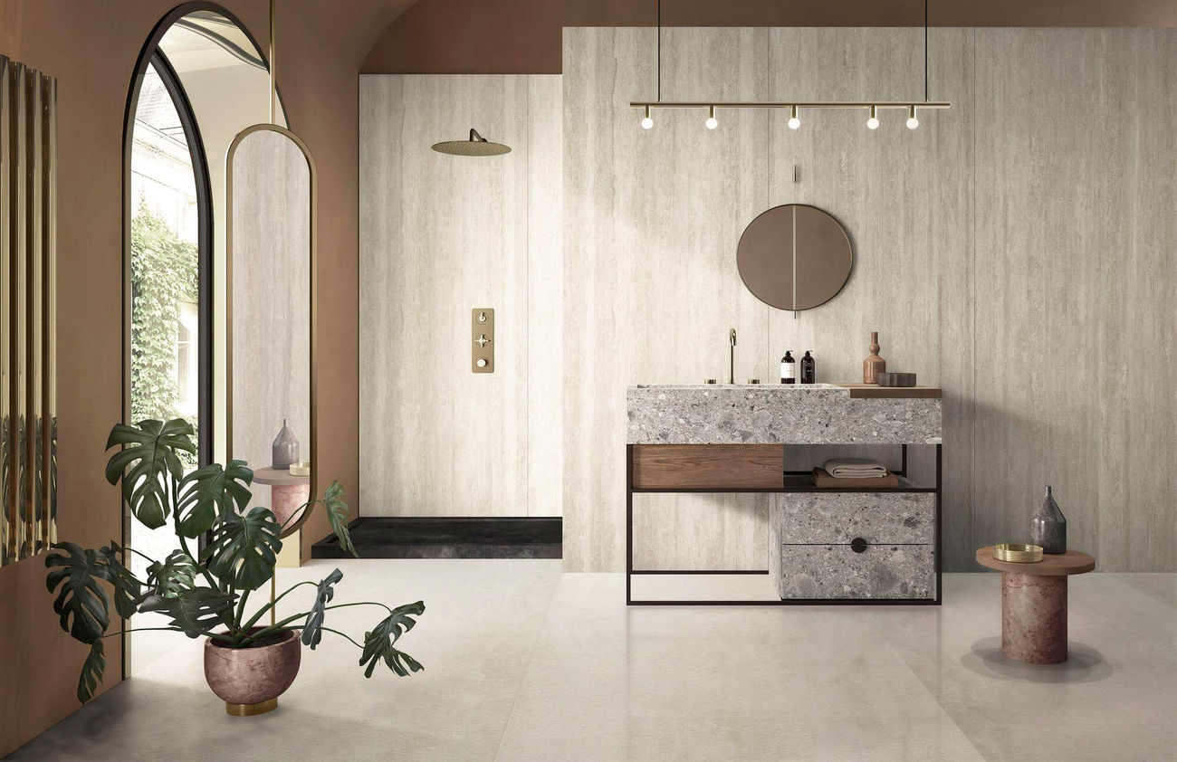 9DM1227-627-羅馬洞石-米黃-3面混鋪-t1