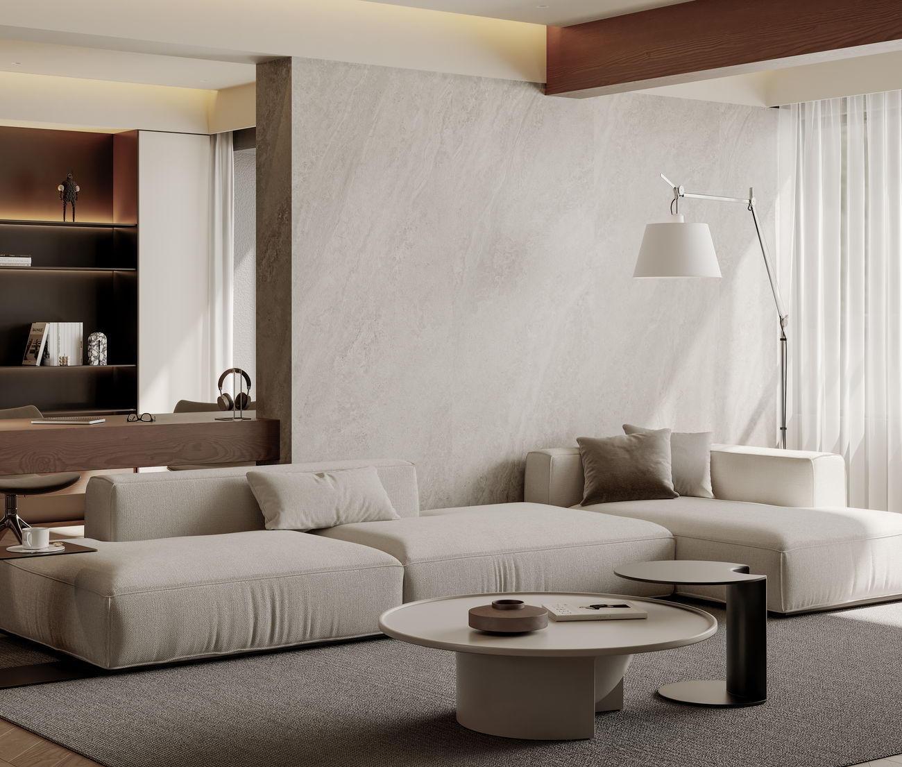 9GSM927-656-瓦倫洞石-米灰-4面混鋪-波